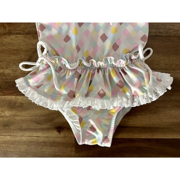 Wildling Well Dressed Wolf Mermaid Scallop Tiles Ruffle Lace One Piece Swimsuit - Picture 5 of 7